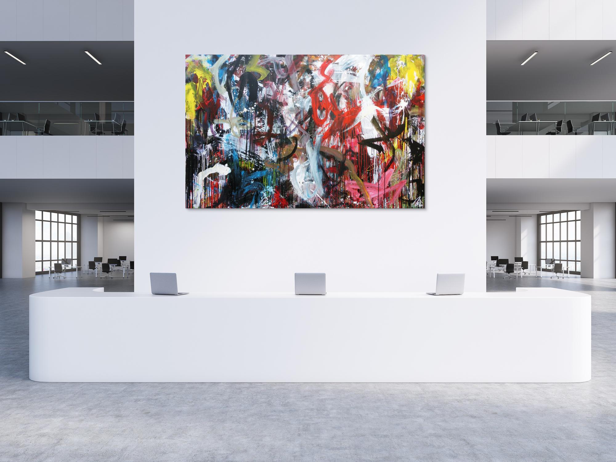 Abstraktes Acrylbild modernes Gemälde bunt sehr groß