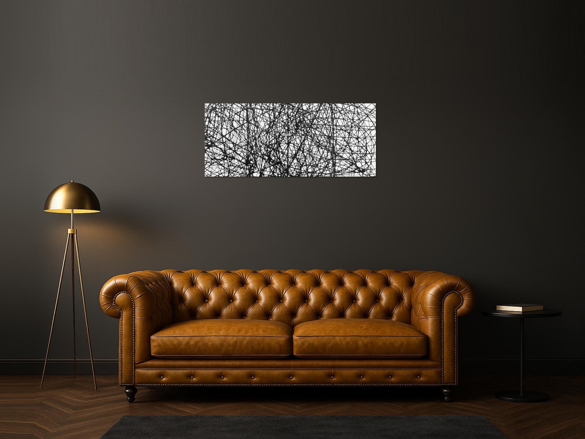 Abstraktes Acrylbild minimalistisches Gemälde schwarz weiß