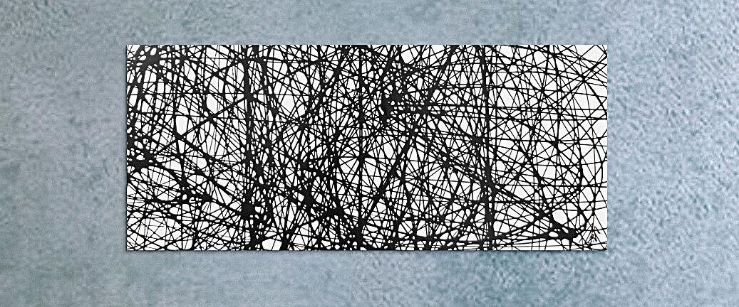 Abstraktes Acrylbild minimalistisches Gemälde schwarz weiß