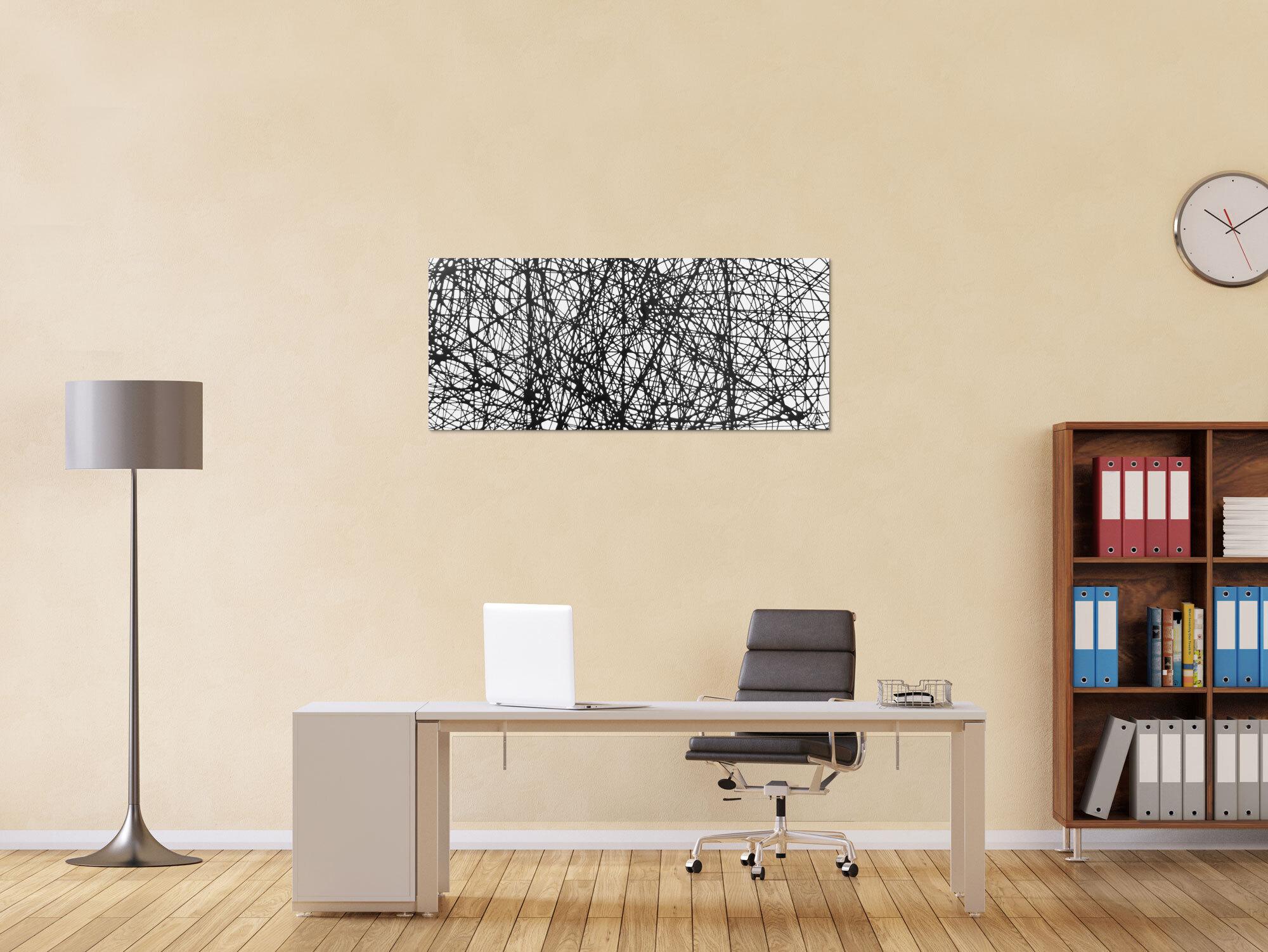 Abstraktes Acrylbild minimalistisches Gemälde schwarz weiß