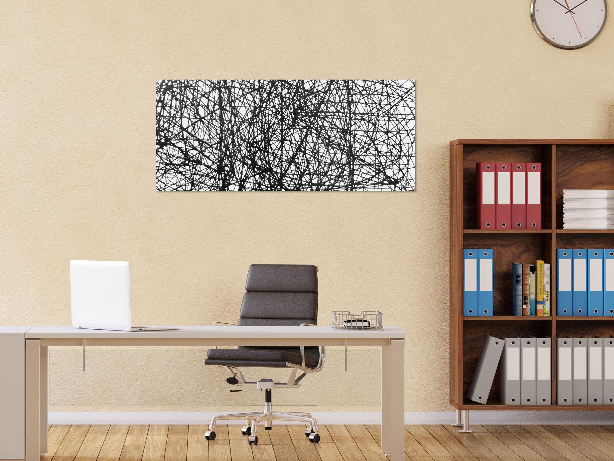 Abstraktes Acrylbild minimalistisches Gemälde schwarz weiß