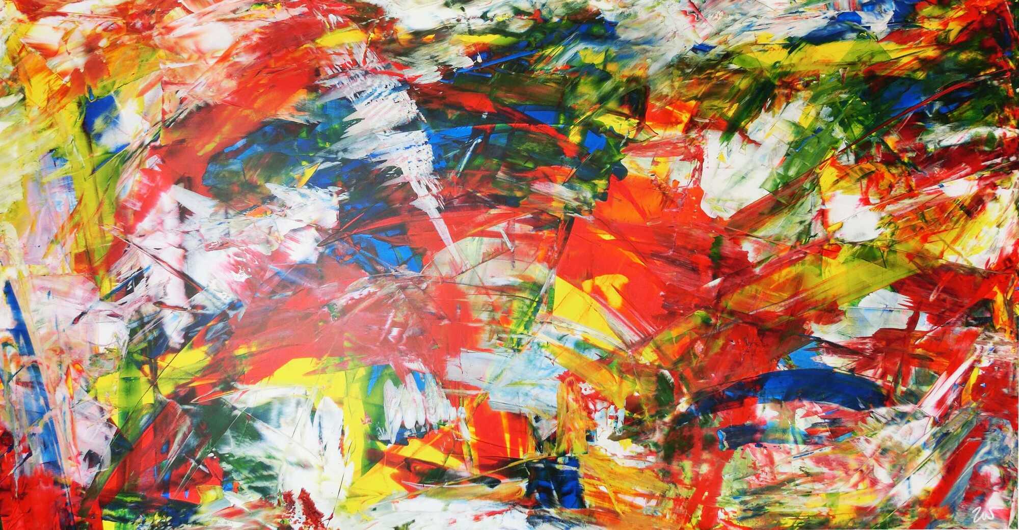 Abstraktes Acrylbild modern art bunt