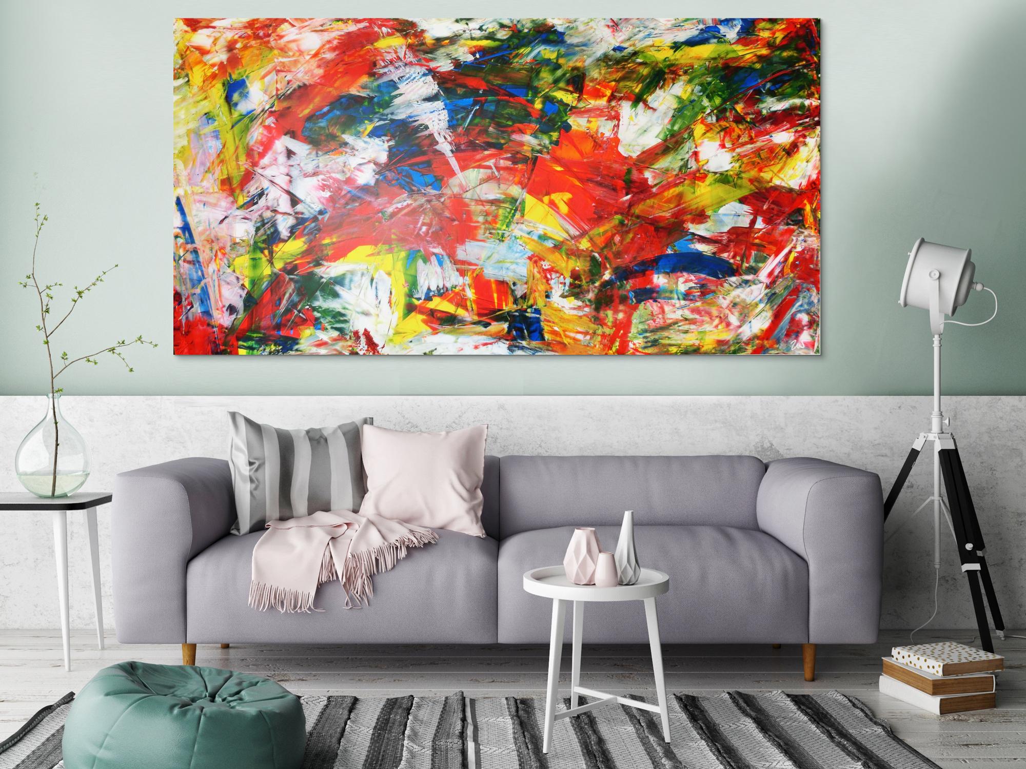 Abstraktes Acrylbild modern art bunt