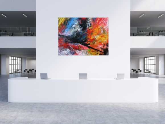 Abstrakts Acrylbild sehr groß modern und bunt in Mischtechnik