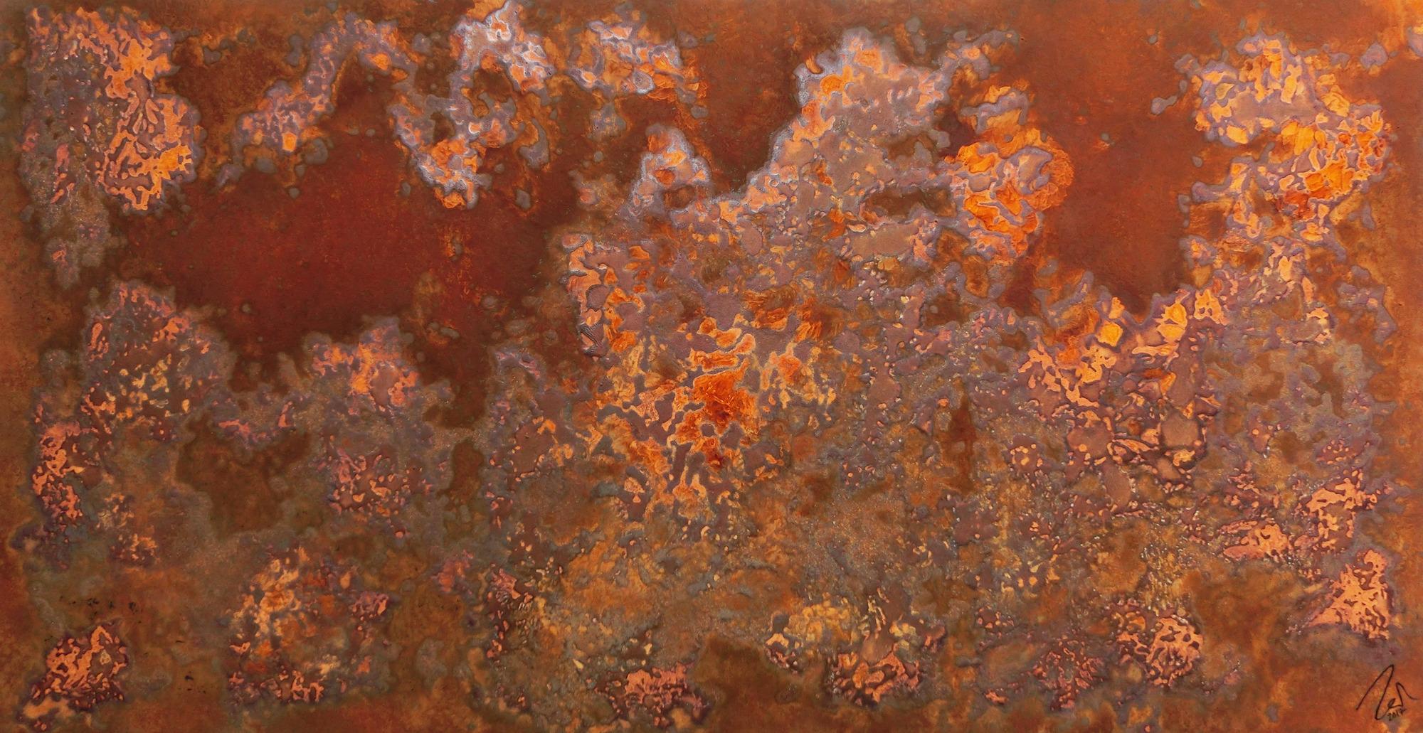 Abstraktes Bild aus echtem Rost in XXXL sehr groß und modern braune Farben