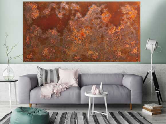 Abstraktes Bild aus echtem Rost in XXXL sehr groß und modern braune Farben
