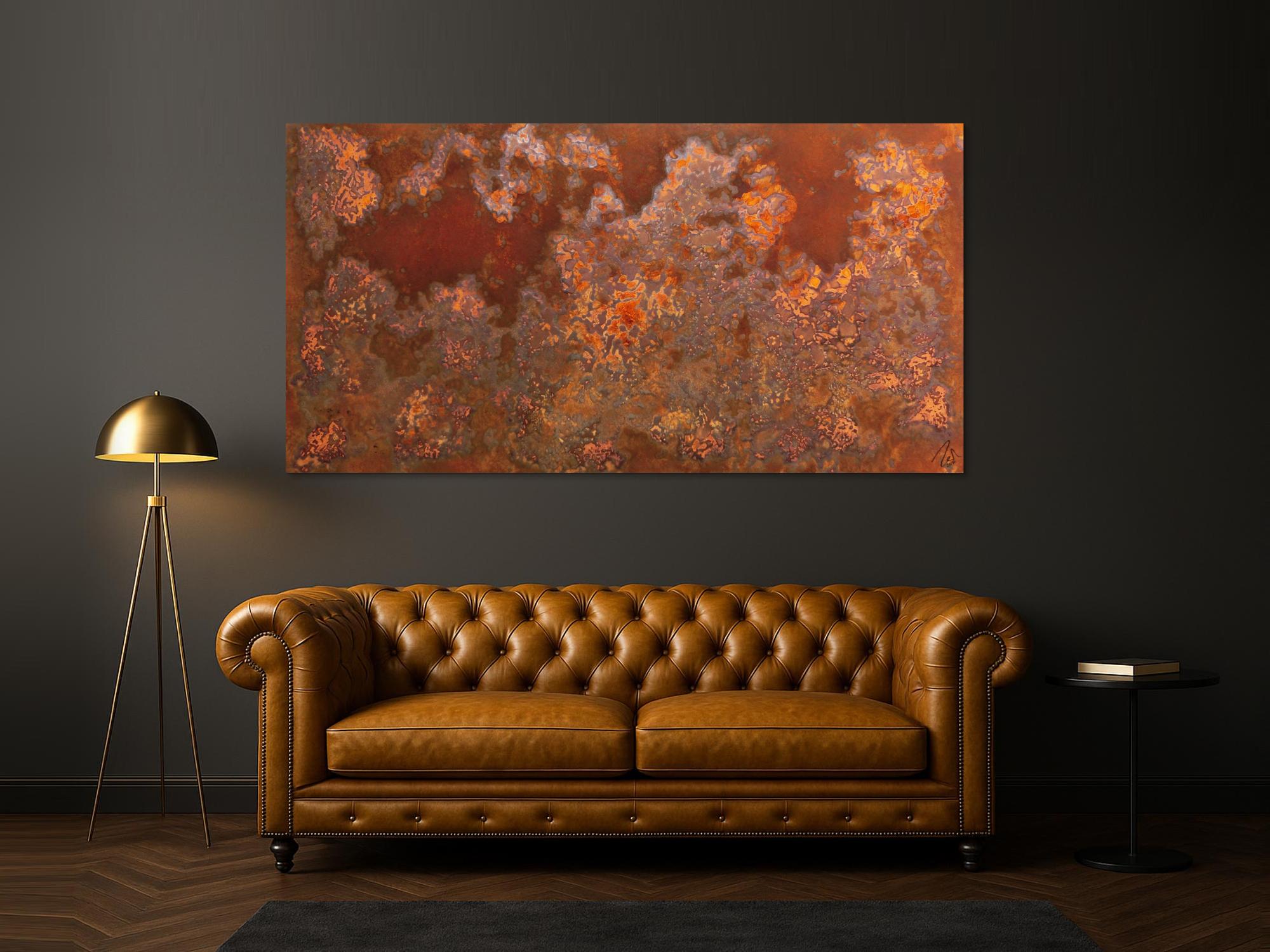 Abstraktes Bild aus echtem Rost in XXXL sehr groß und modern braune Farben