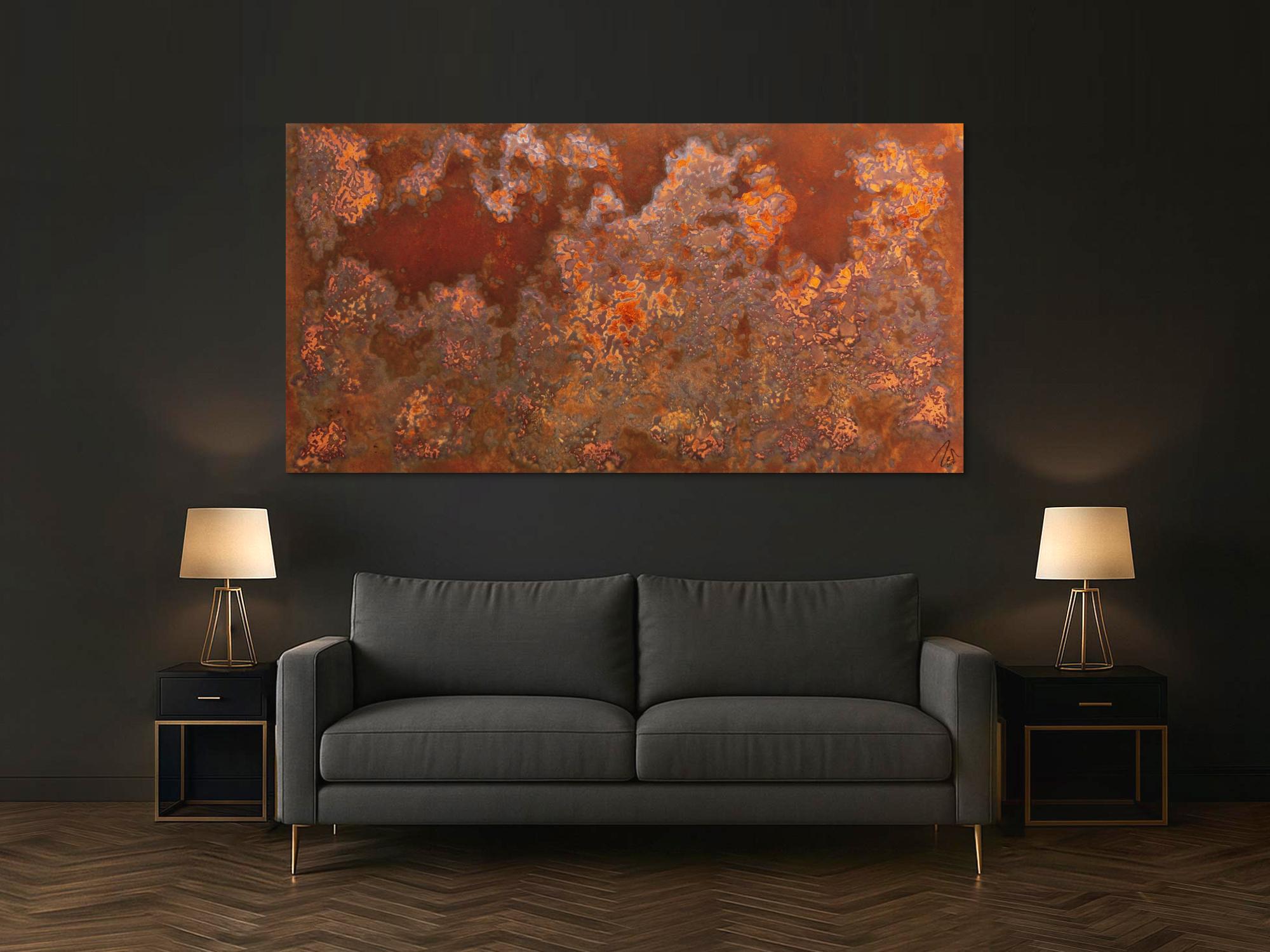 Abstraktes Bild aus echtem Rost in XXXL sehr groß und modern braune Farben