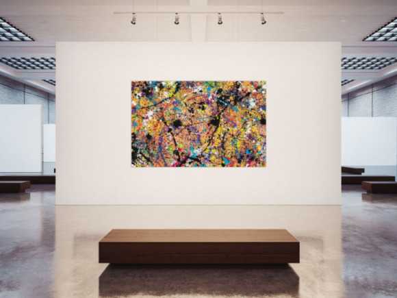 Original Gemälde abstrakt 140x220cm Action Painting expressionistisch handgemalt Mischtechnik braun schwarz beige Unikat