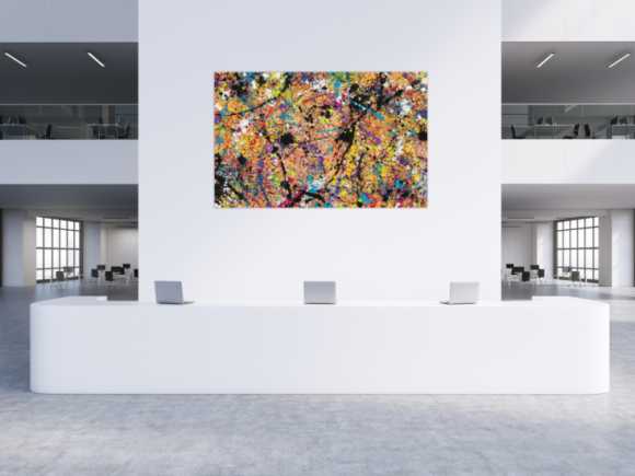 Original Gemälde abstrakt 140x220cm Action Painting expressionistisch handgemalt Mischtechnik braun schwarz beige Unikat