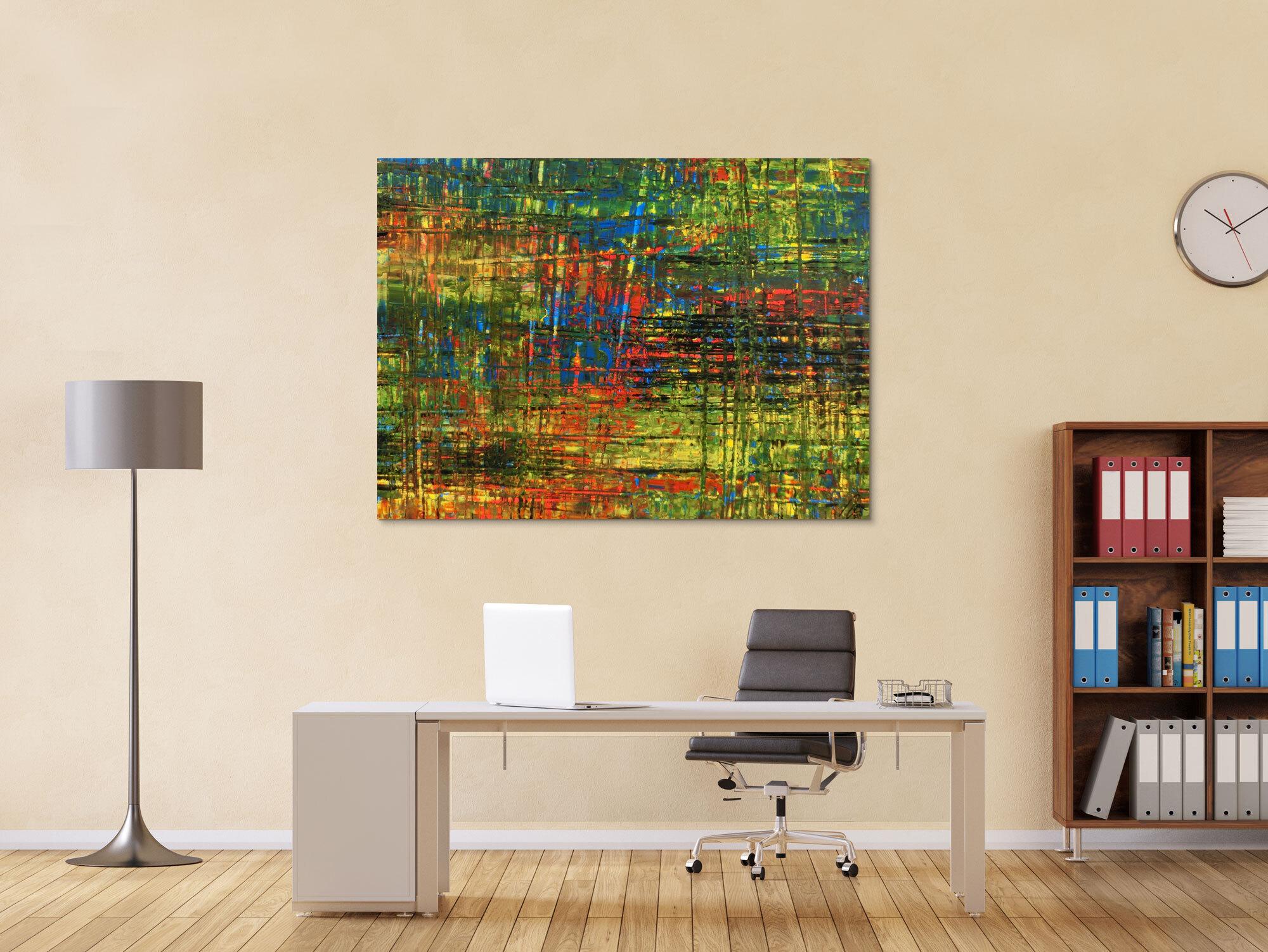 Abstraktes Acrylbild in Spachteltechnik sehr modern und bunt