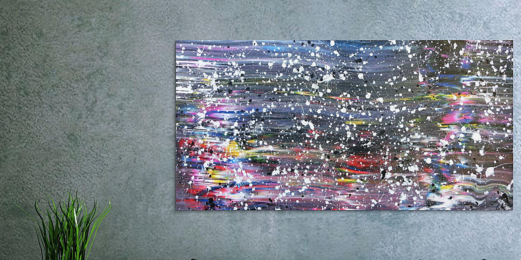 Abstraktes Kunstwerk in Rot und Orange
