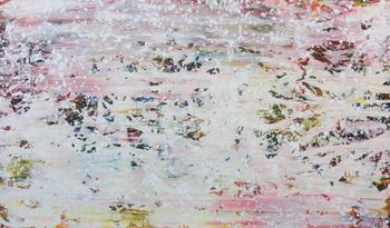 Abstraktes Acrylbild in hellen Pastellfarben und Spackteltechnik