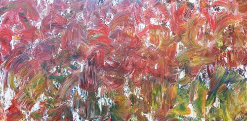 Sehr buntes abstraktes Acrylbild viele bunte Farben sehr modern