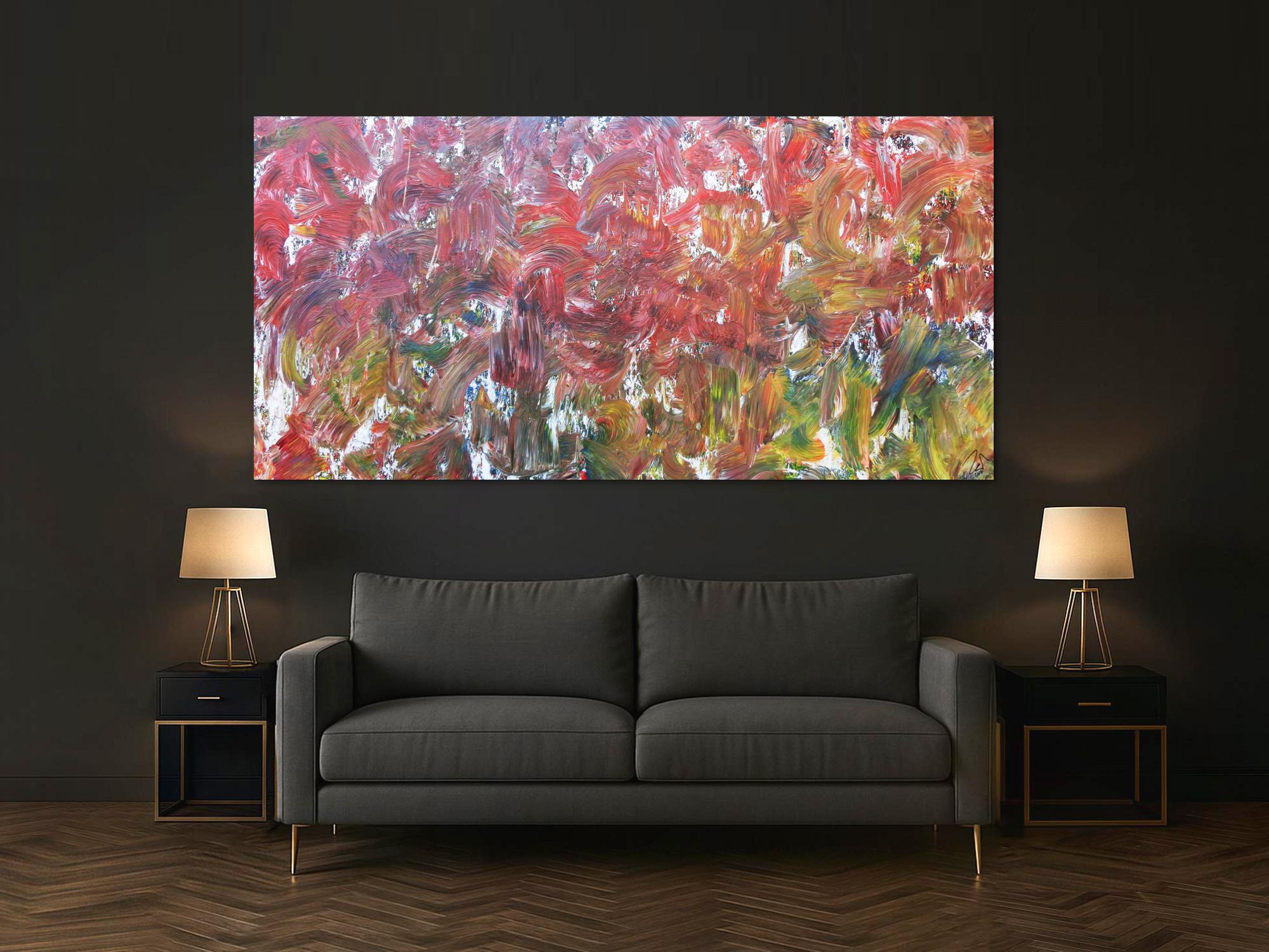 Sehr buntes abstraktes Acrylbild viele bunte Farben sehr modern