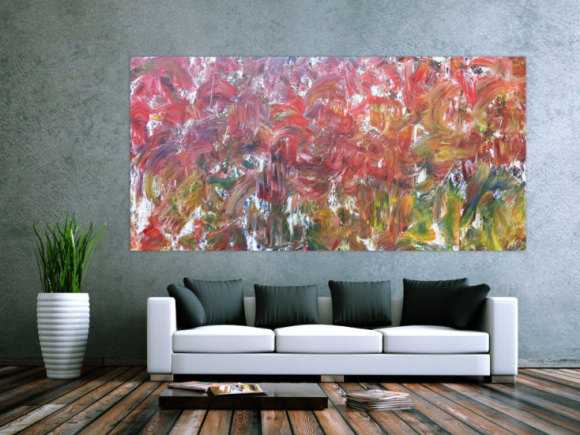 Sehr buntes abstraktes Acrylbild viele bunte Farben sehr modern