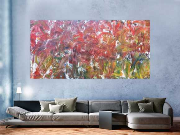 Sehr buntes abstraktes Acrylbild viele bunte Farben sehr modern