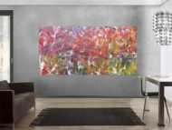 Sehr buntes abstraktes Acrylbild viele bunte Farben sehr modern
