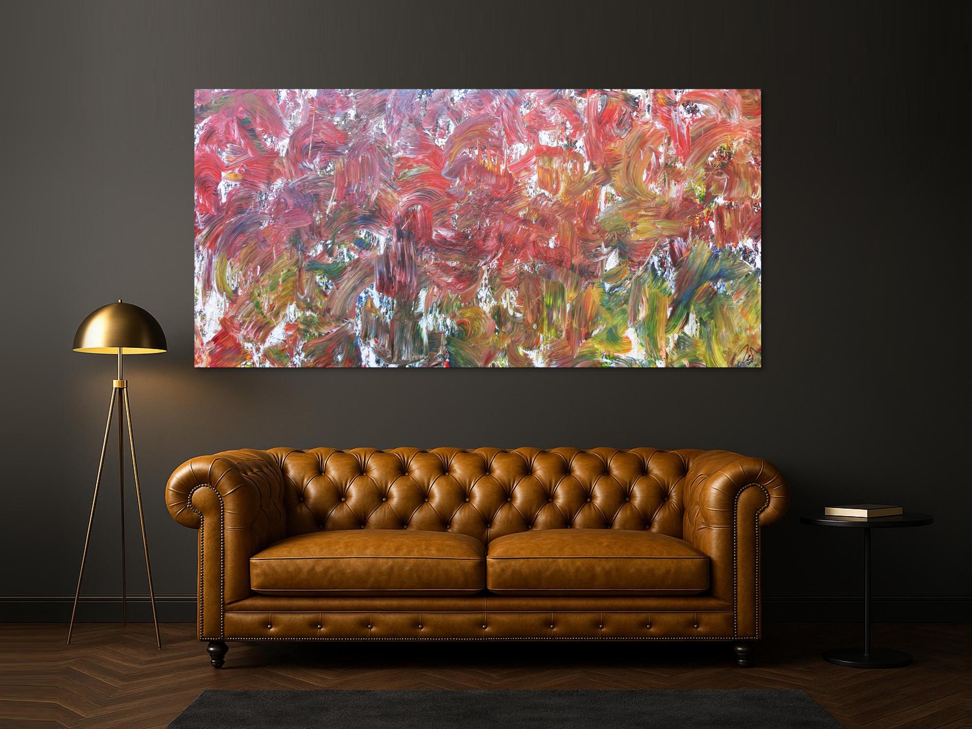 Sehr buntes abstraktes Acrylbild viele bunte Farben sehr modern