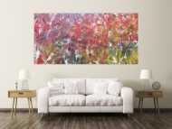 Sehr buntes abstraktes Acrylbild viele bunte Farben sehr modern