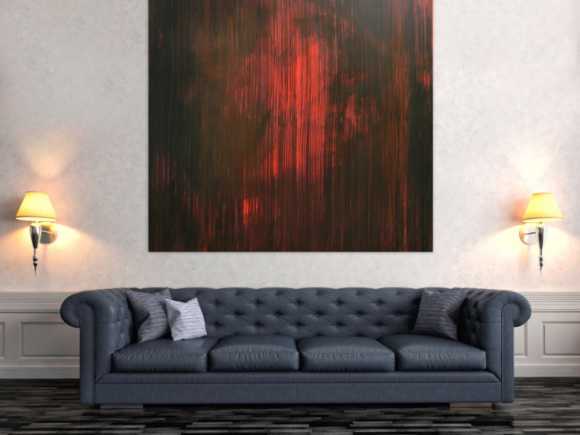 Abstraktes minimalistisches Acrylbild in schwarz und rot modern mystisch