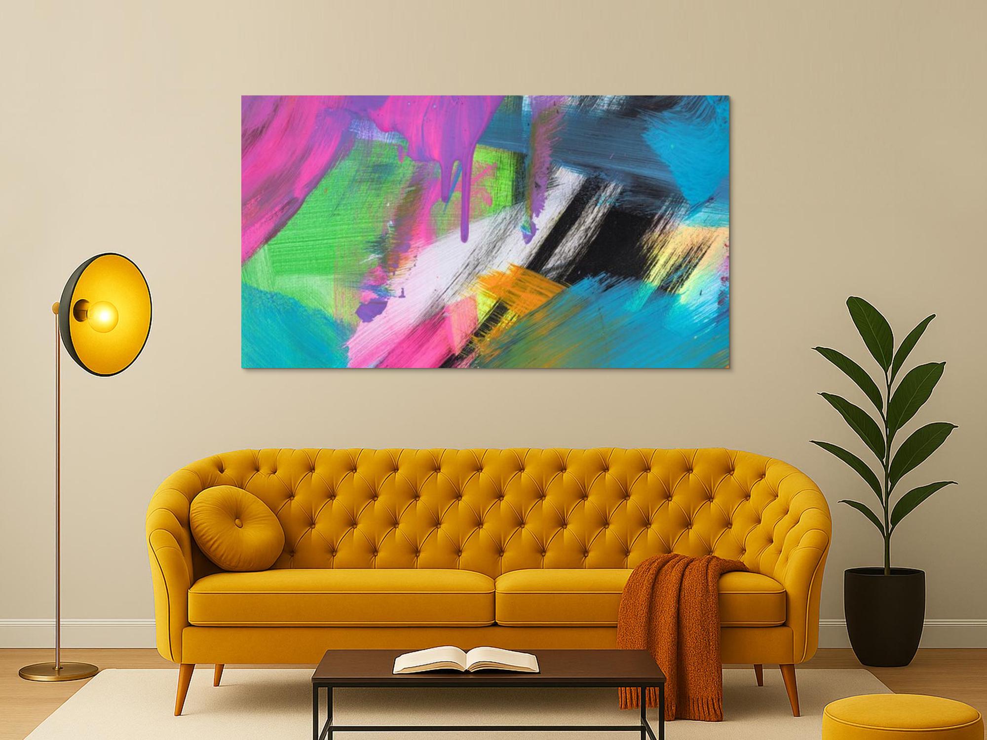 Kunstdruck abstraktes Bild 176x99cm auf Leinwand