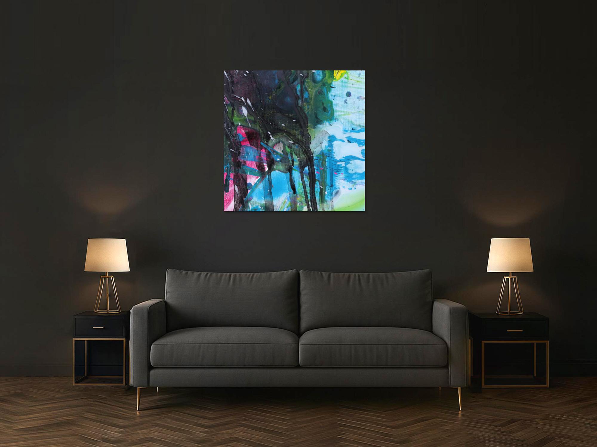 Kunstdruck abstraktes Bild 100x100cm auf Leinwand