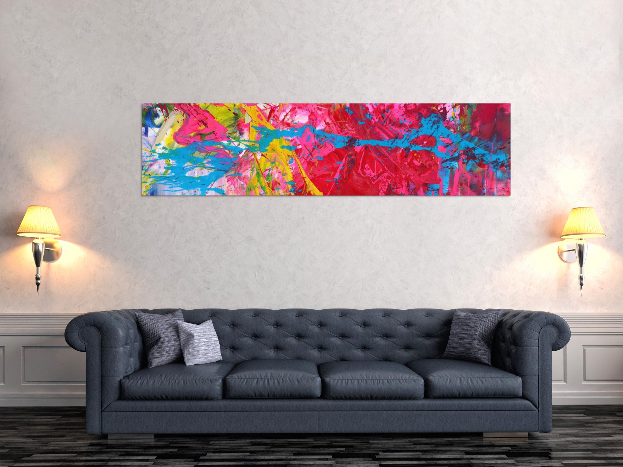 Kunstdruck abstraktes Bild 200x50cm auf Leinwand