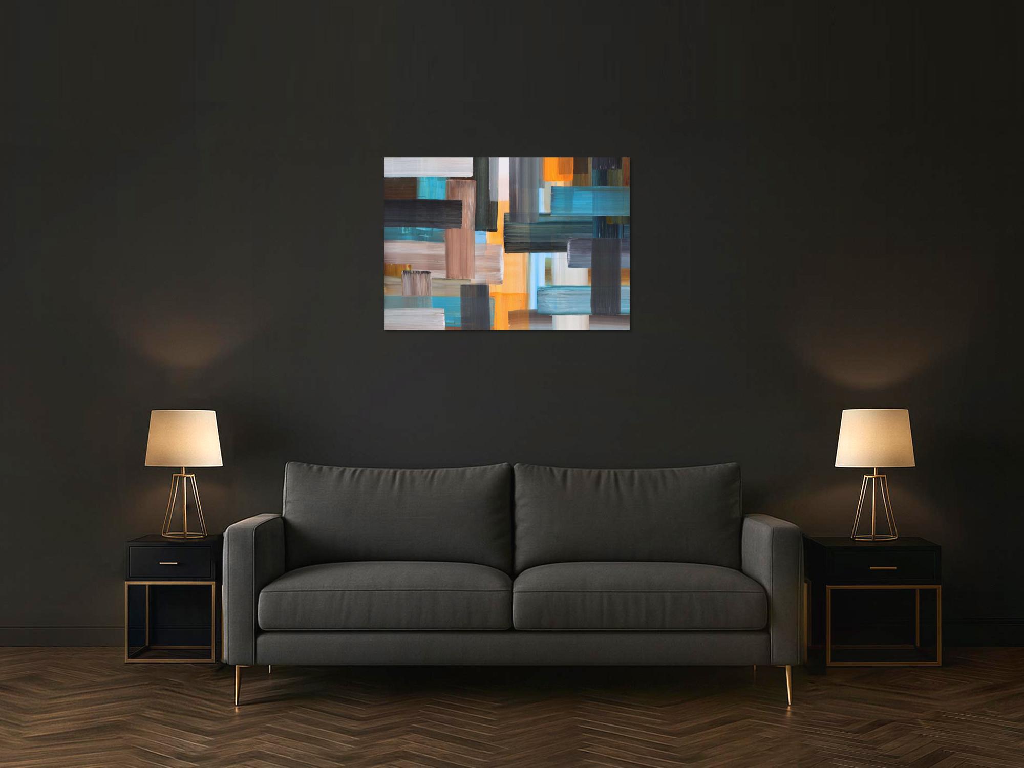 Kunstdruck abstraktes Bild 100x70cm auf Leinwand