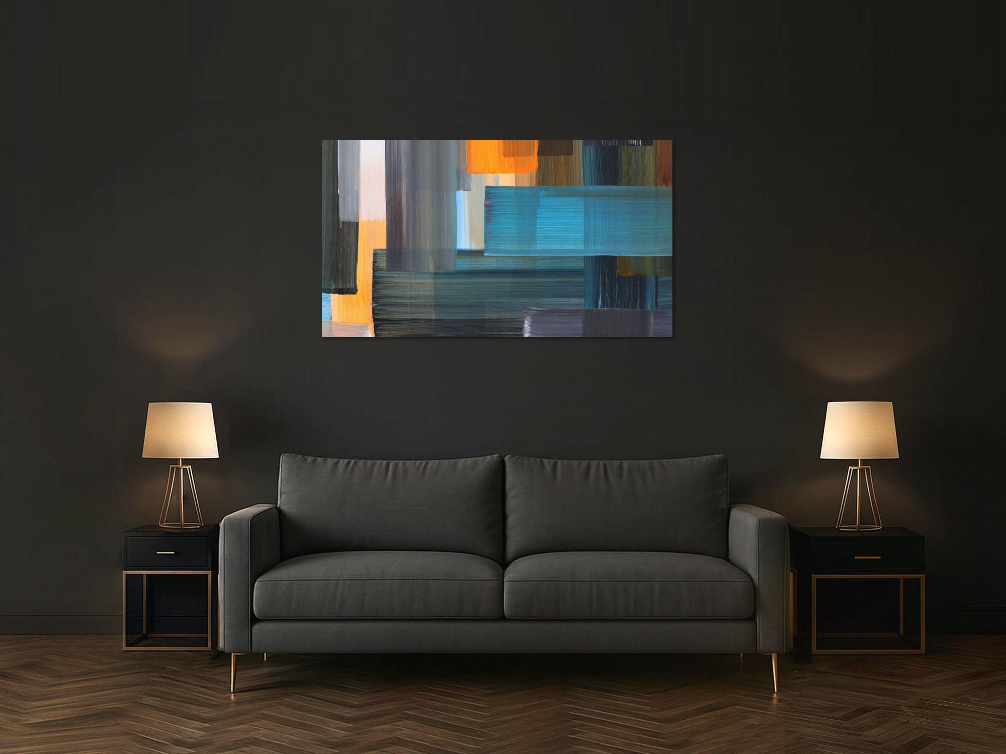 Kunstdruck abstraktes Bild 144x81cm auf Leinwand