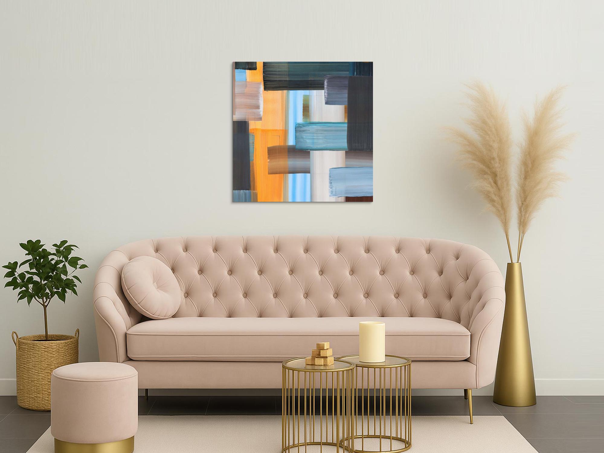 Kunstdruck abstraktes Bild 90x90cm auf Leinwand