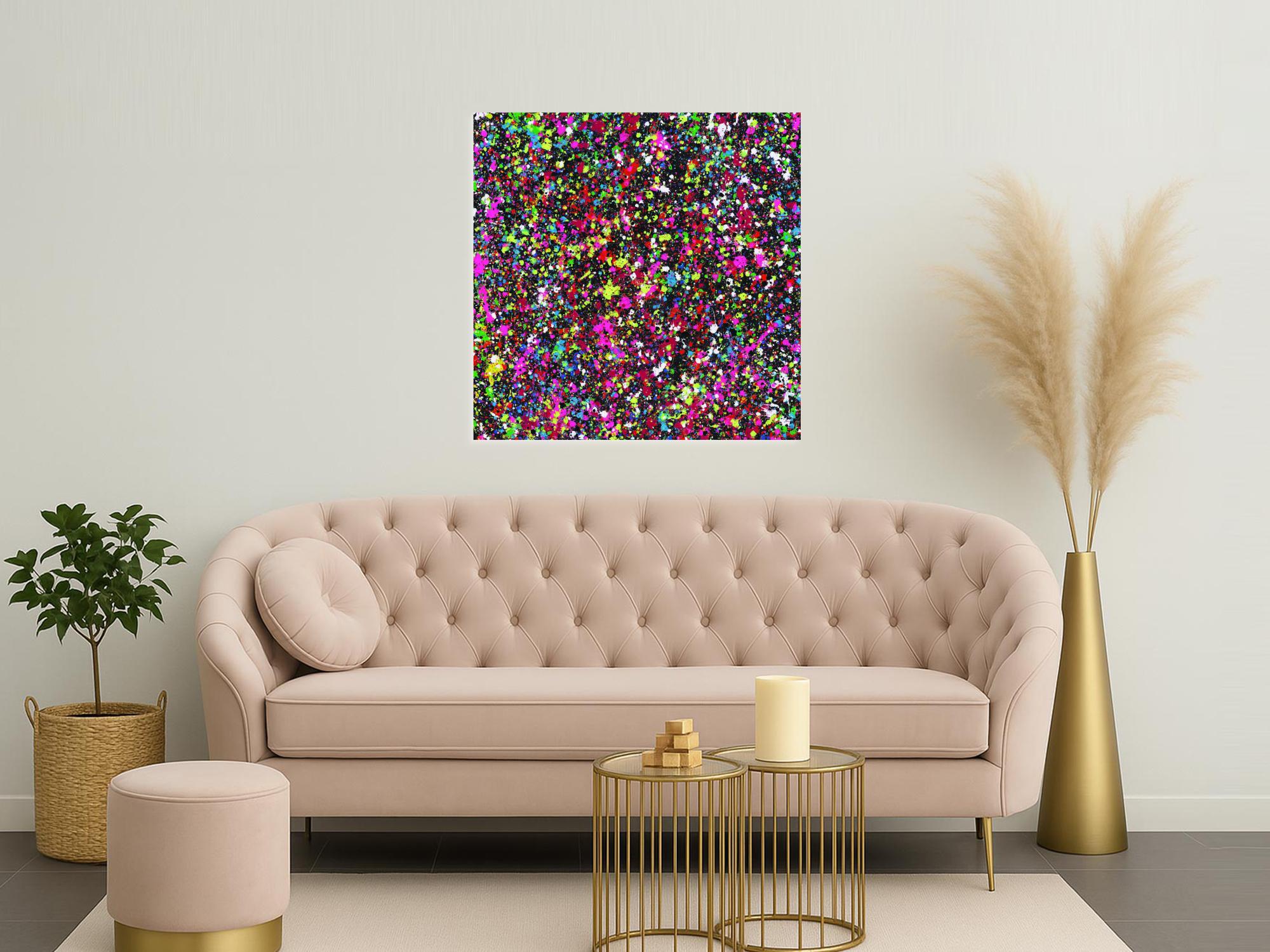 Kunstdruck abstraktes Bild 100x100cm auf Leinwand