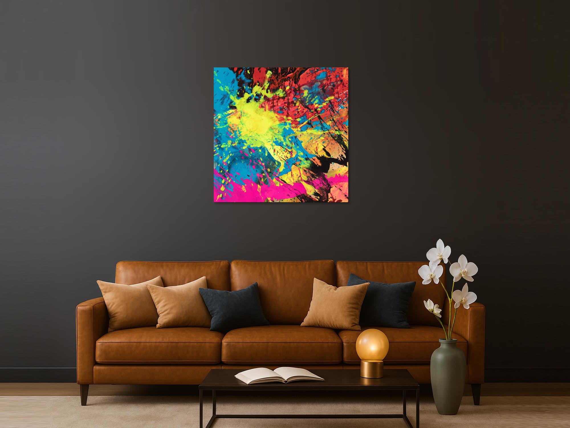 Kunstdruck abstraktes Bild 100x100cm auf Leinwand