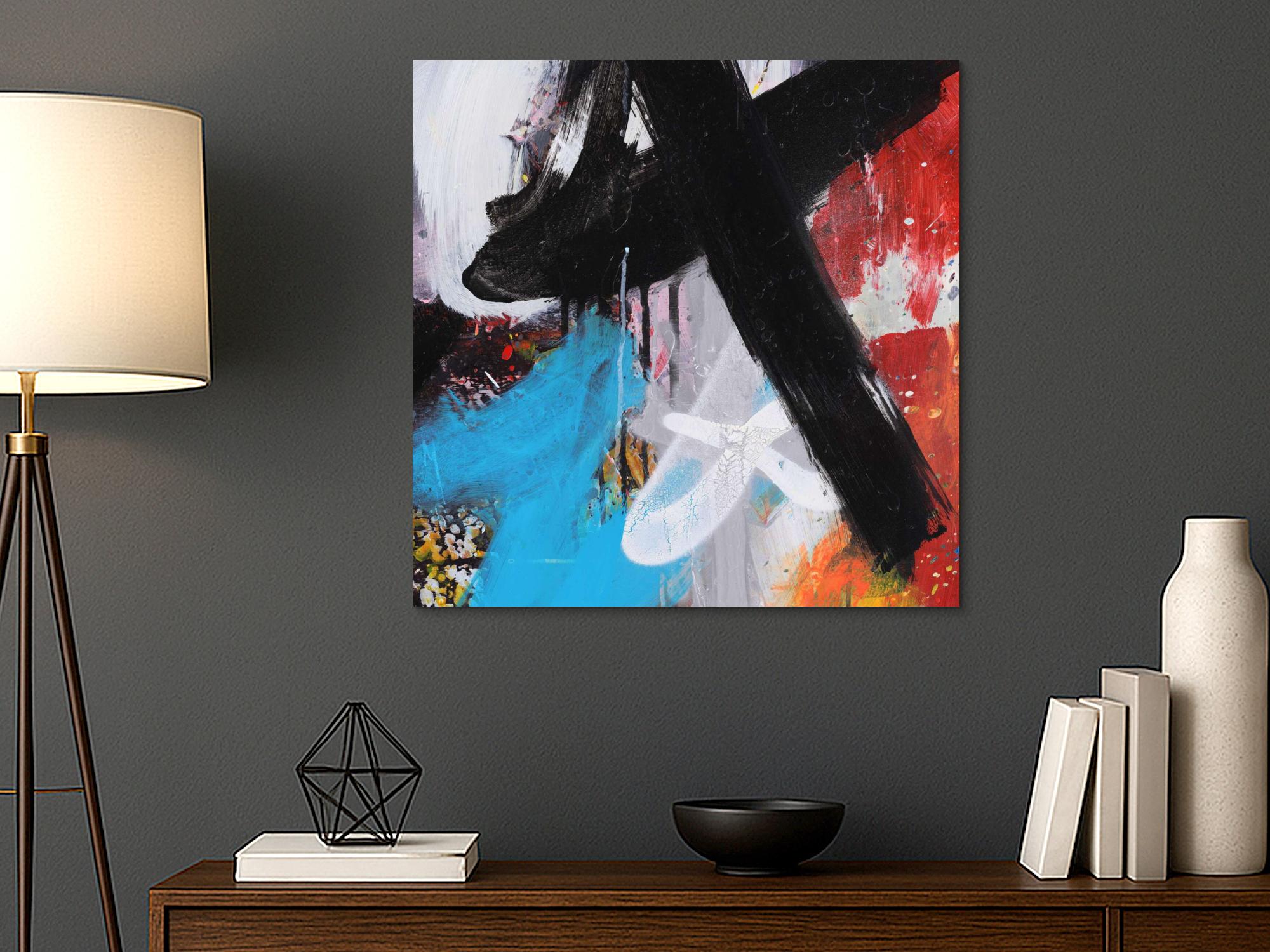 Kunstdruck abstraktes Bild 80x80cm auf Leinwand