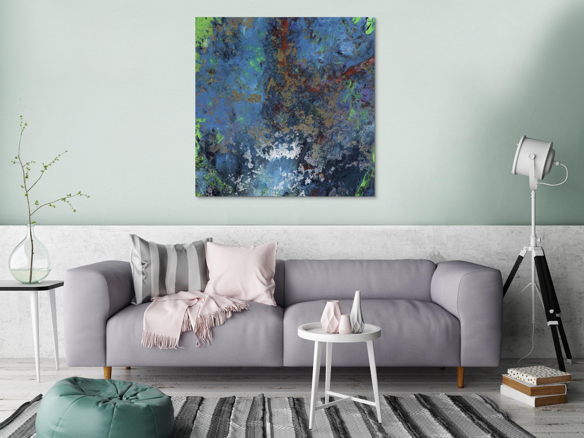 Kunstdruck abstraktes Bild 100x100cm auf Leinwand