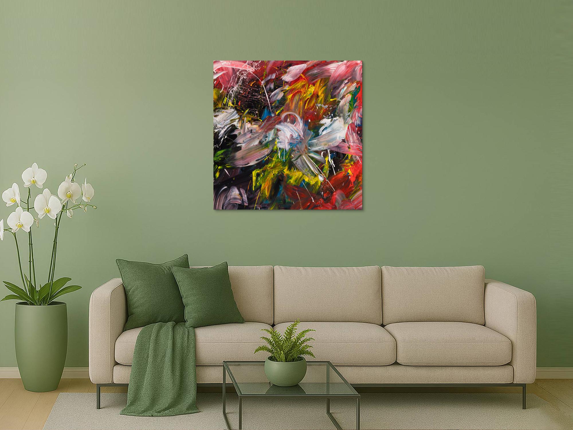 Kunstdruck abstraktes Bild 100x100cm auf Leinwand