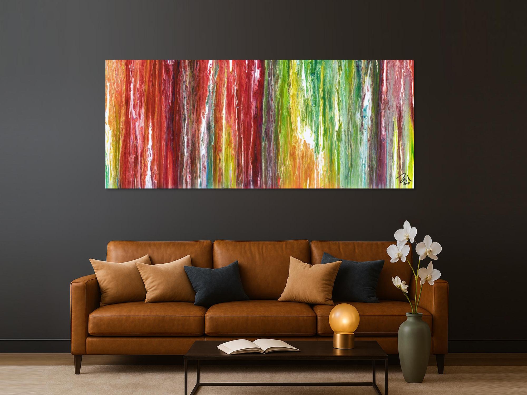 Kunstdruck abstraktes Bild 240x100cm auf Leinwand