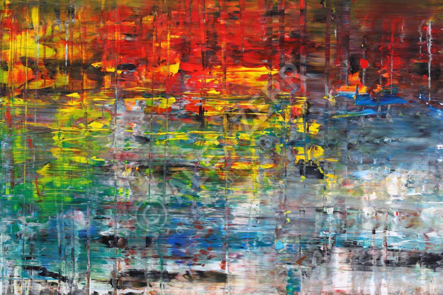 Kunstdruck abstraktes Bild 150x100cm auf Leinwand