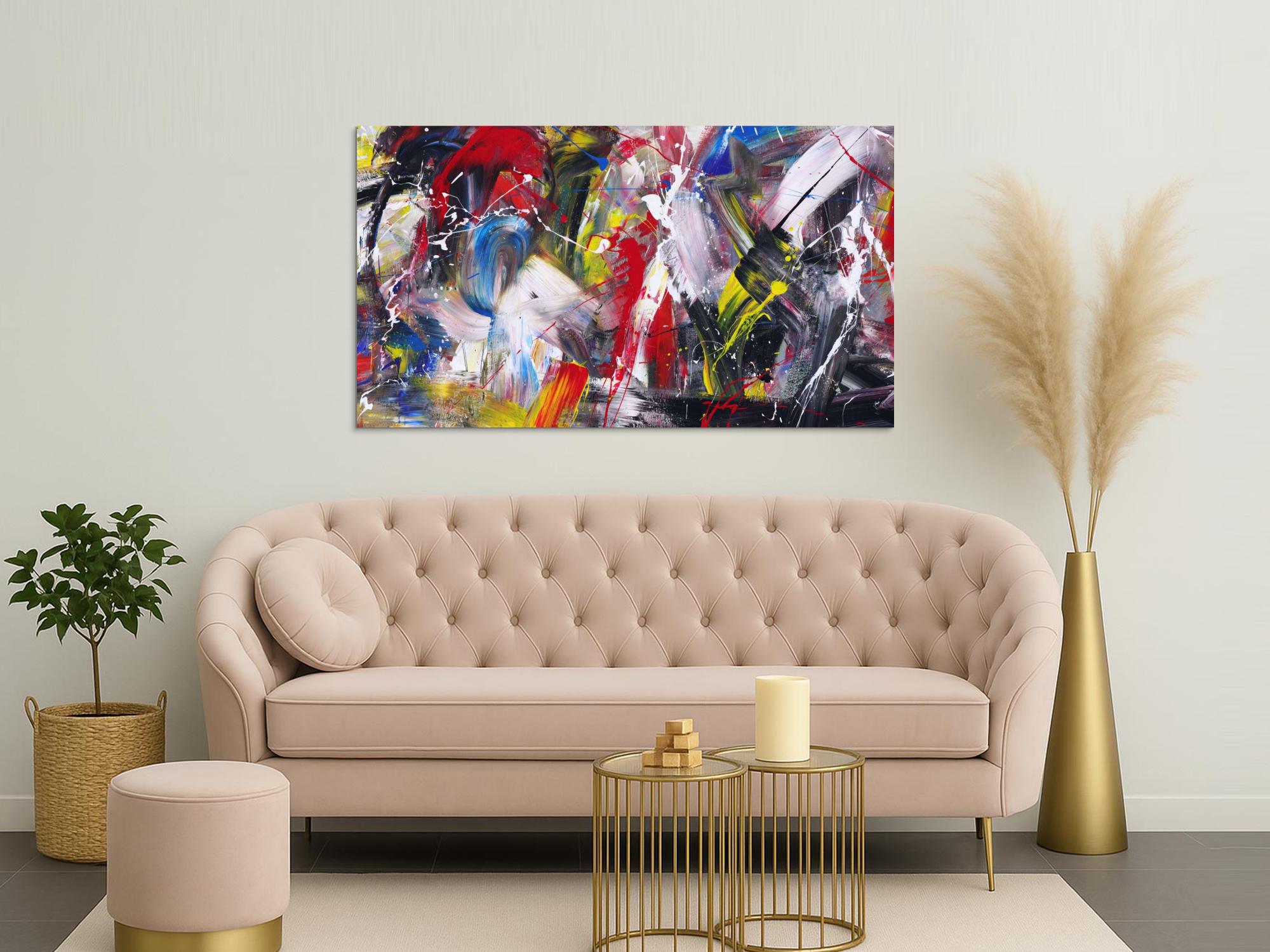 Kunstdruck abstraktes Bild 160x90cm auf Leinwand