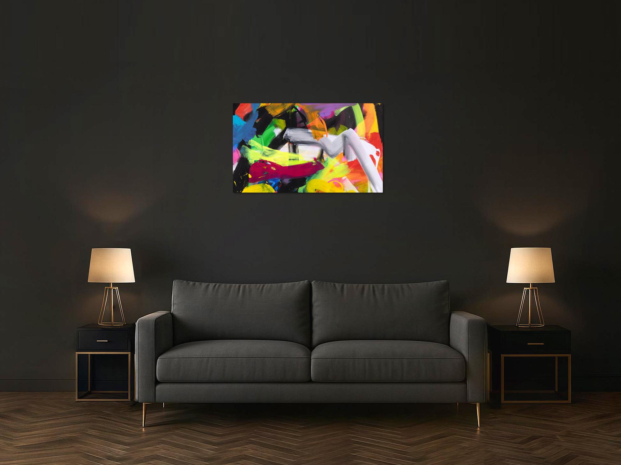 Kunstdruck abstraktes Bild 100x60cm auf Leinwand