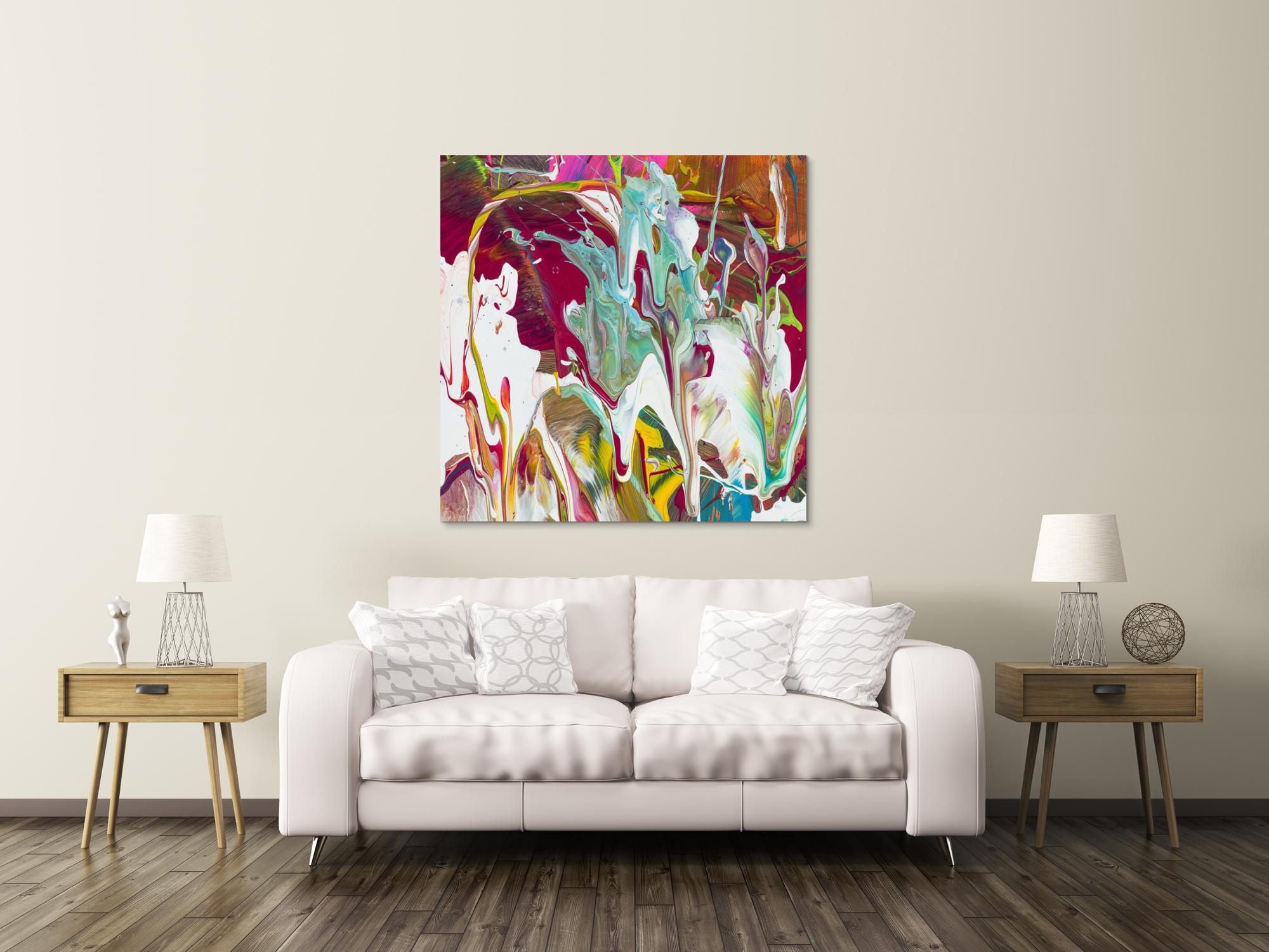 Kunstdruck abstraktes Bild 120x120cm auf Leinwand