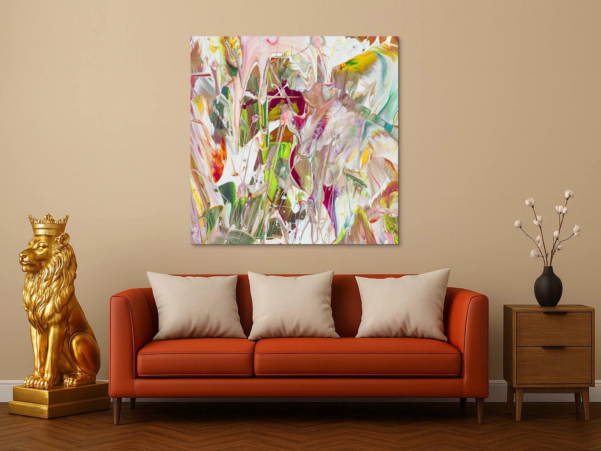 Kunstdruck abstraktes Bild 120x120cm auf Leinwand