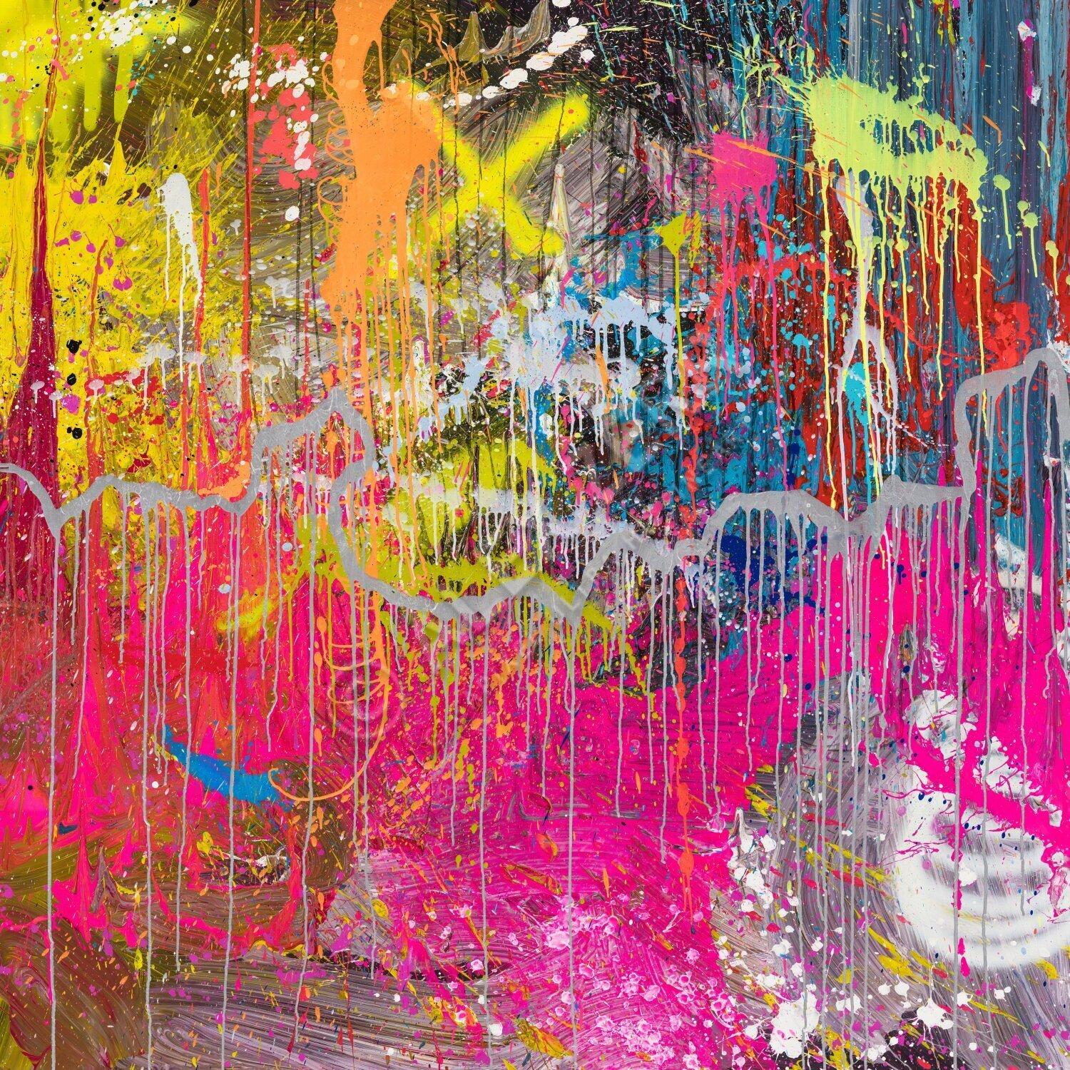 Kunstdruck abstraktes Bild 120x120cm auf Leinwand