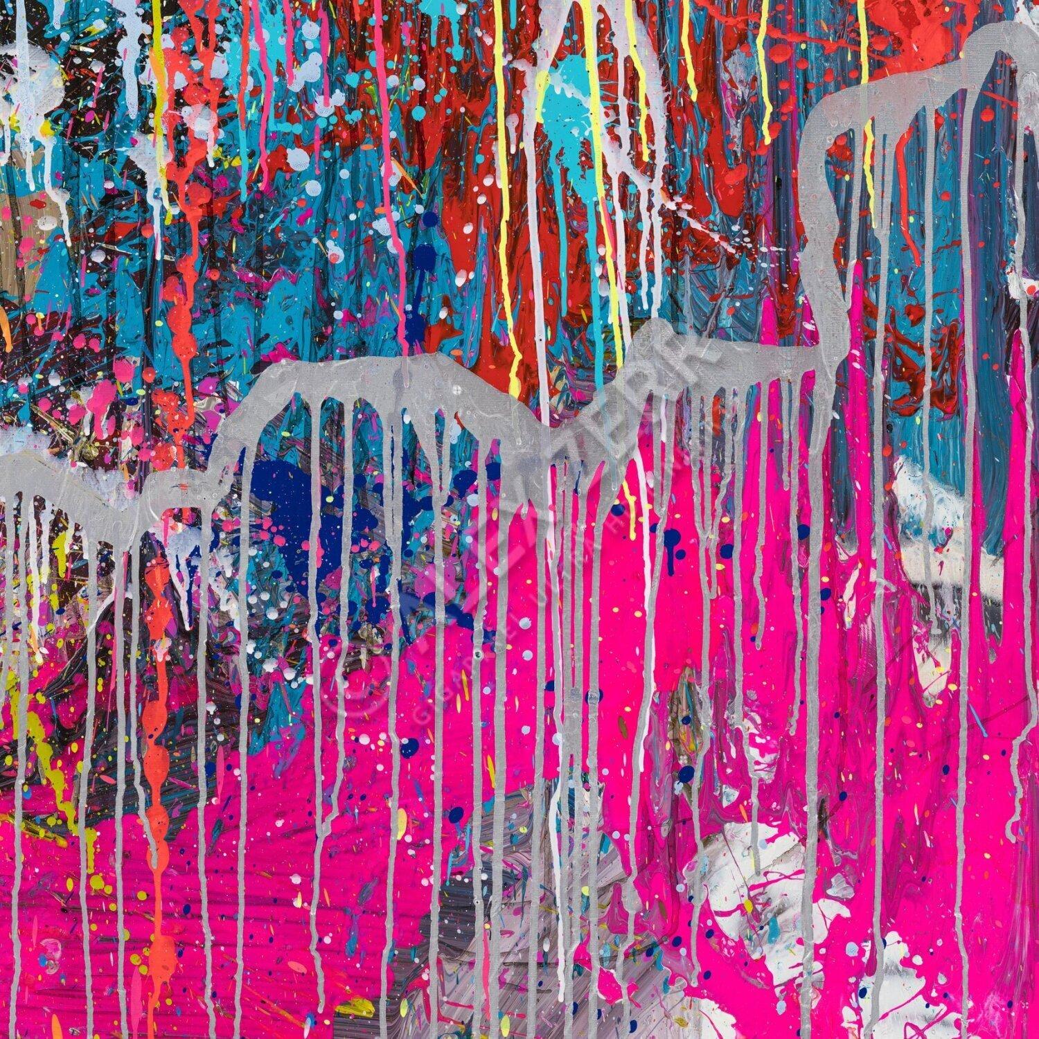 Kunstdruck abstraktes Bild 120x120cm auf Leinwand