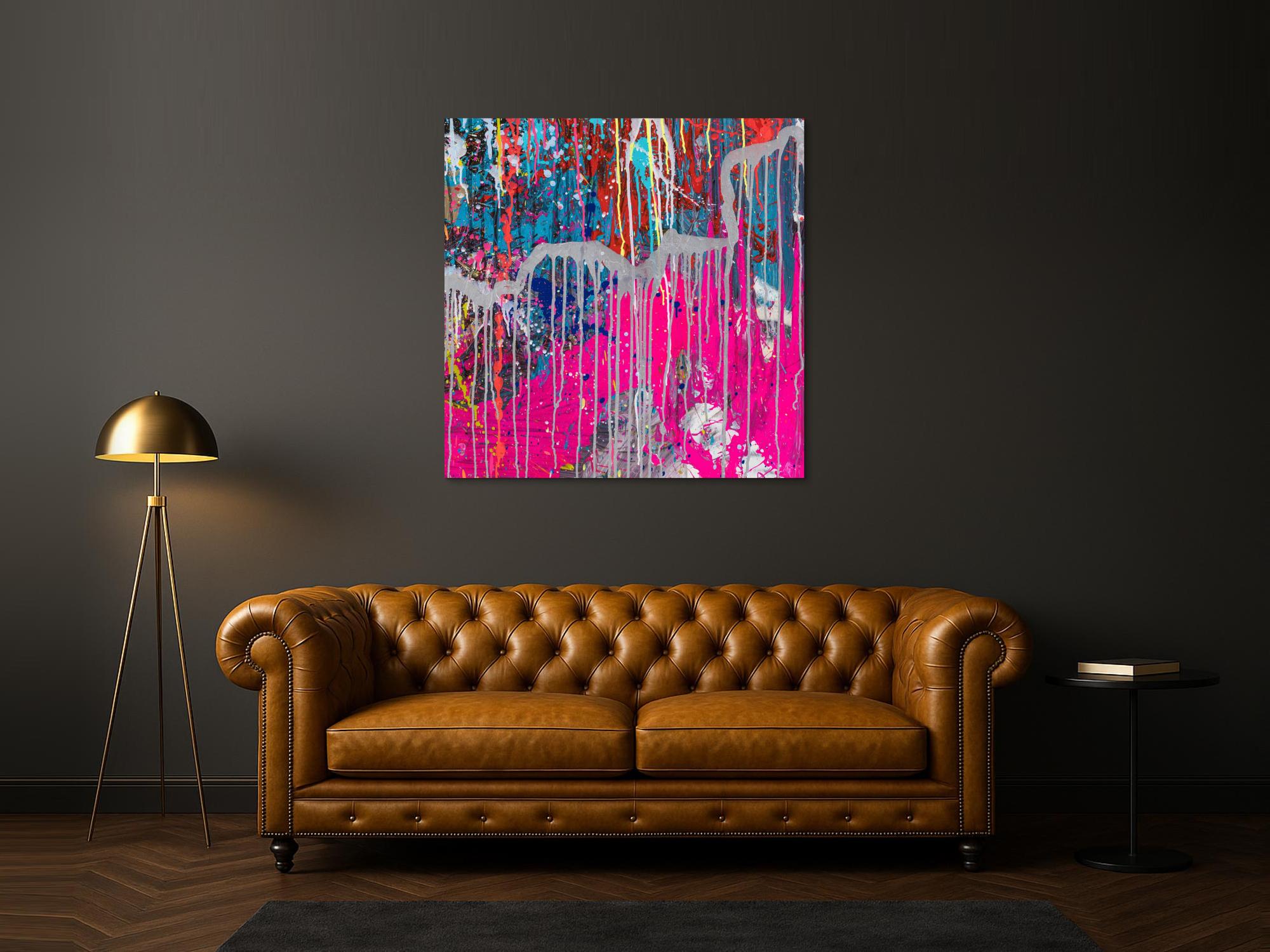 Kunstdruck abstraktes Bild 120x120cm auf Leinwand