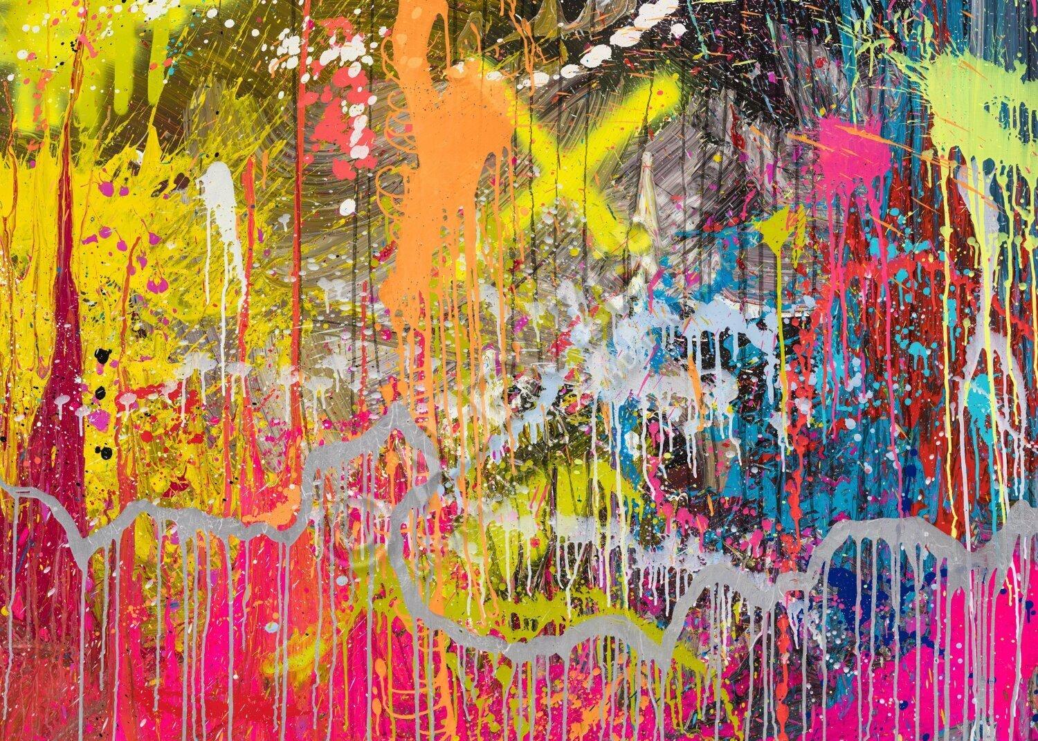 Kunstdruck abstraktes Bild 140x100cm auf Leinwand