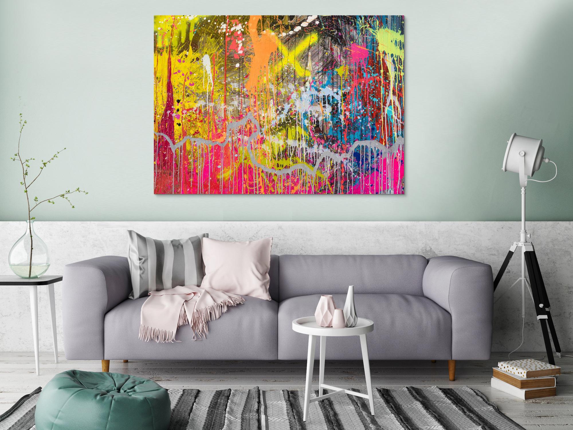 Kunstdruck abstraktes Bild 140x100cm auf Leinwand