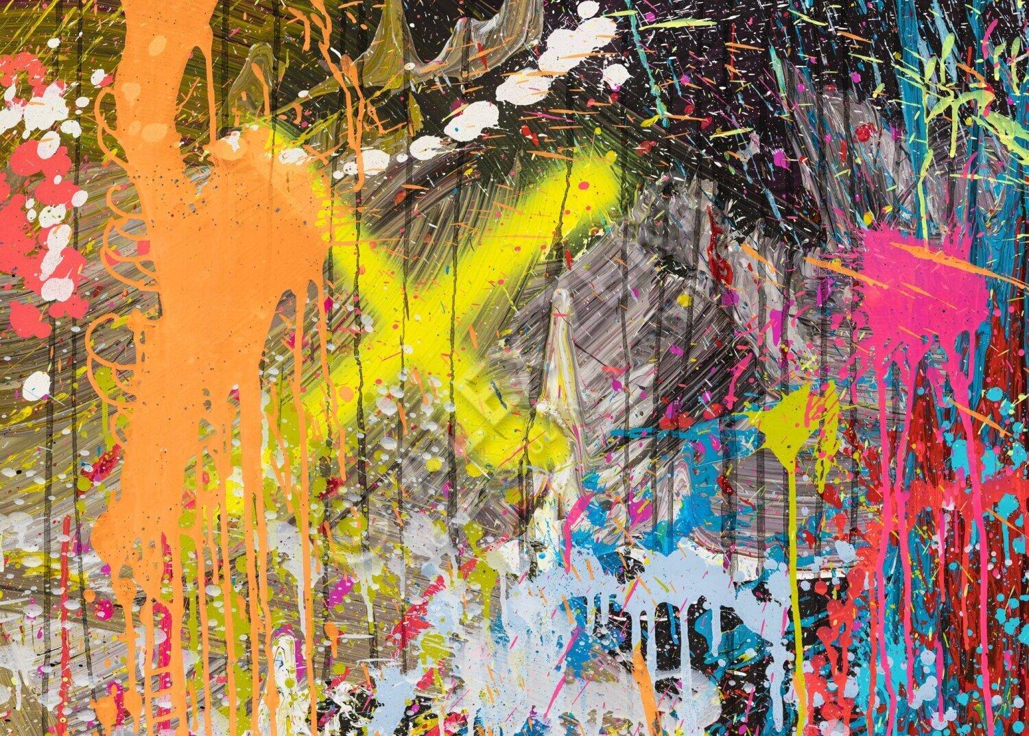 Kunstdruck abstraktes Bild 140x100cm auf Leinwand