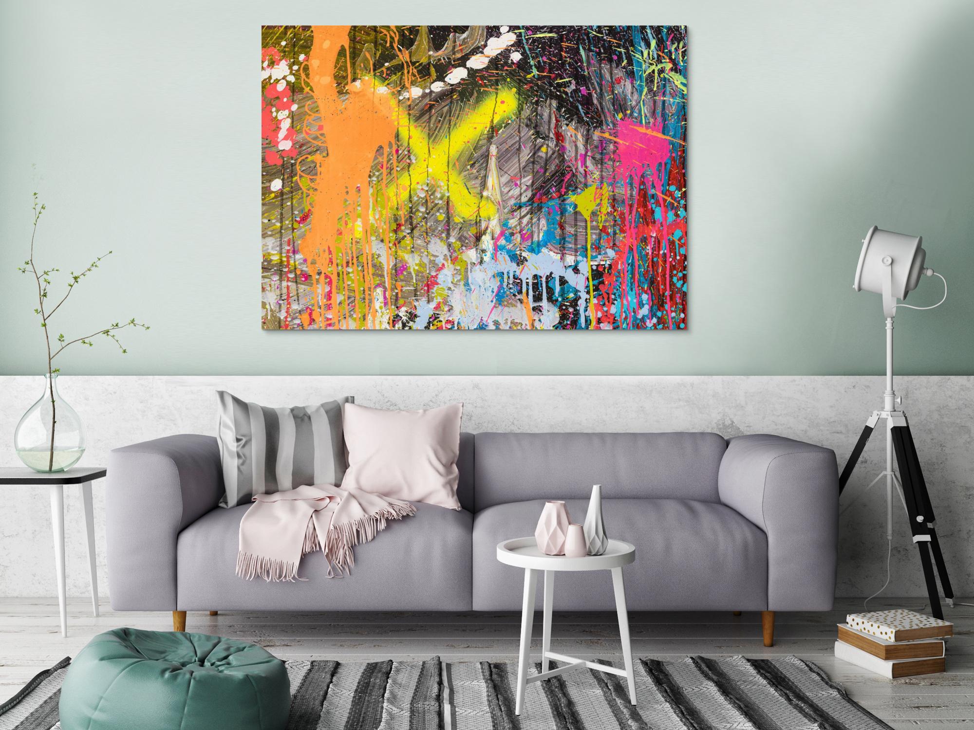 Kunstdruck abstraktes Bild 140x100cm auf Leinwand