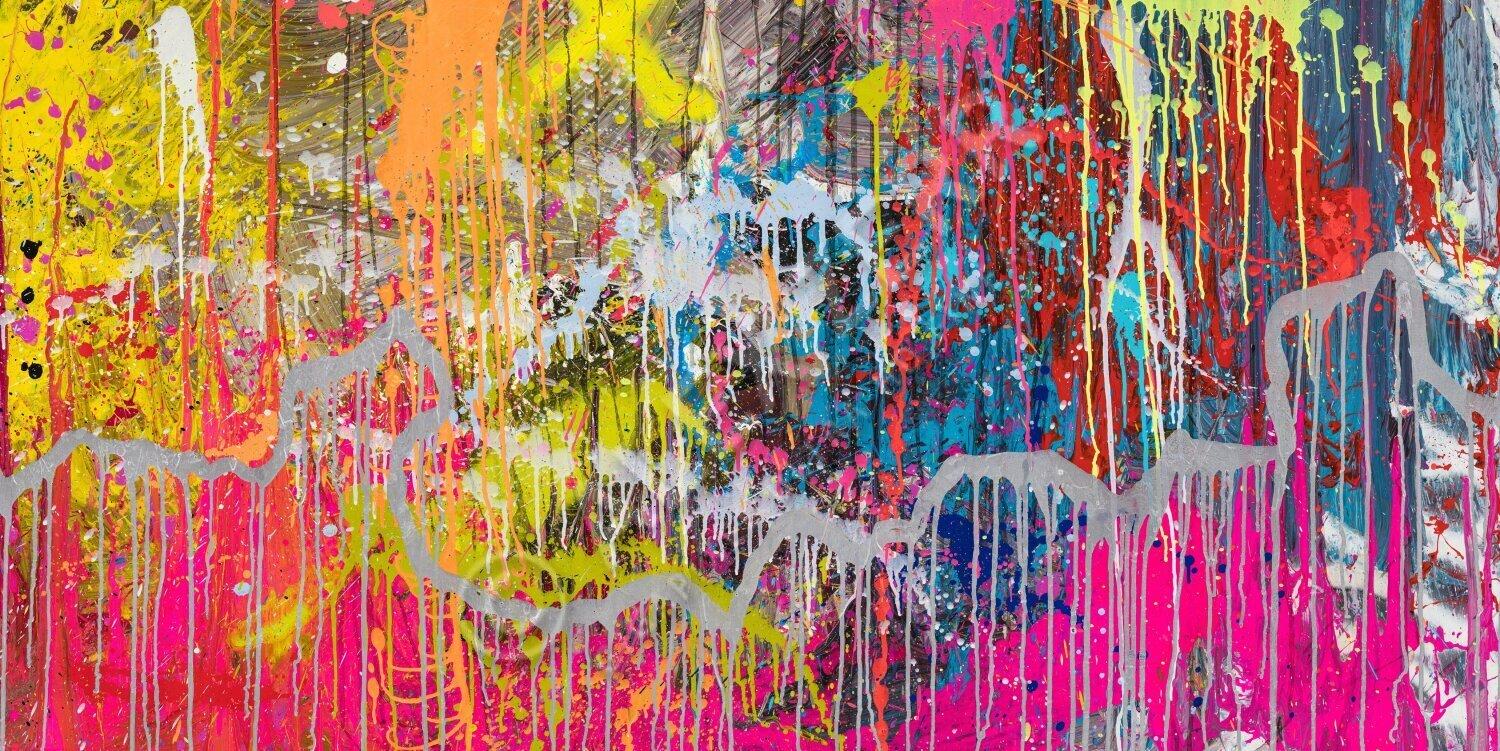 Kunstdruck abstraktes Bild 120x60cm auf Leinwand